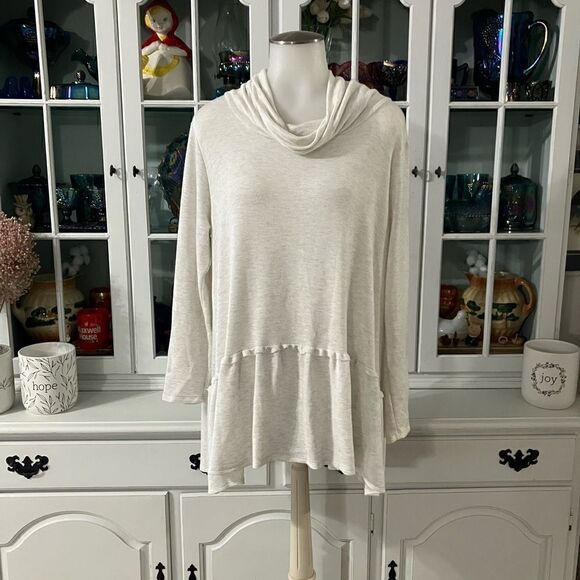 Cowl Neck Ruffle Hem Top Sz Med Anthropologie Newbury Kustom - Picture 1 of 7